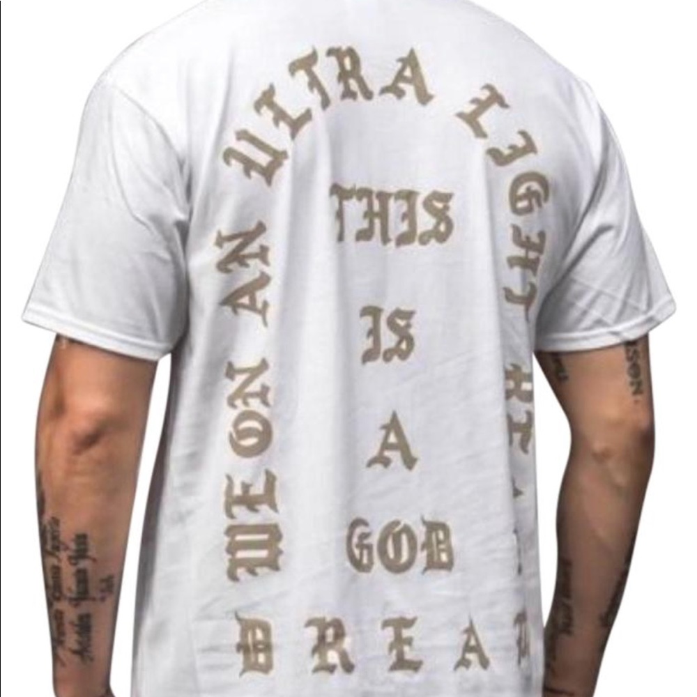 Yeezy white life of pable shirt